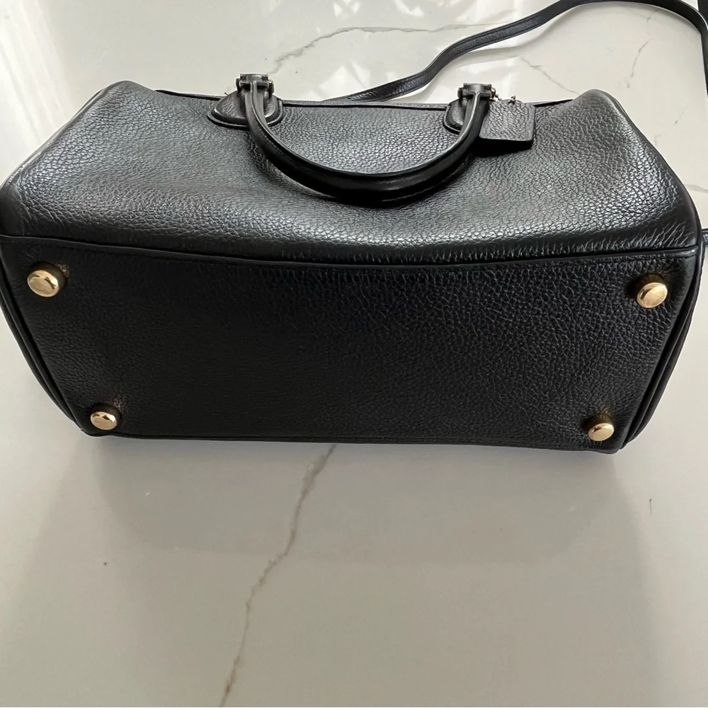 Coach Pebble Leather Large Bennett Satchel Crossbody Bag Black Style F31376 - Picture 10 of 12